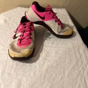 Nike Women's Pink, White, and Brown Athletic Shoes